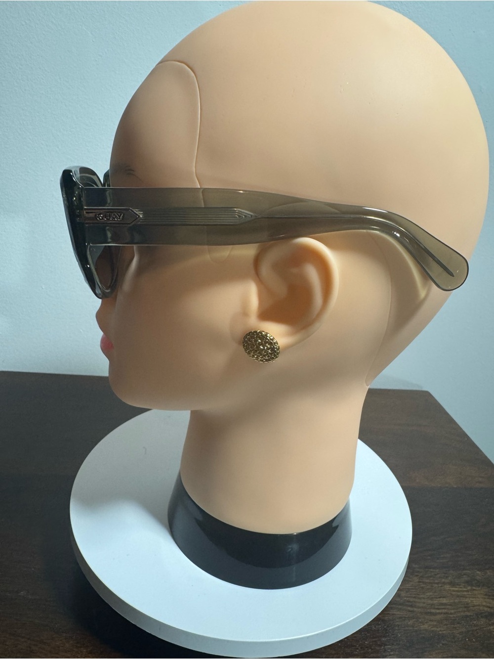 Quay Australia Olive Translucent Frame Sunglasses with Black Gradient Lenses - Picture 3 of 10